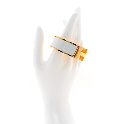 Hermes Enamel Wide Clic Clac H Bracelet PM White 2 of 6