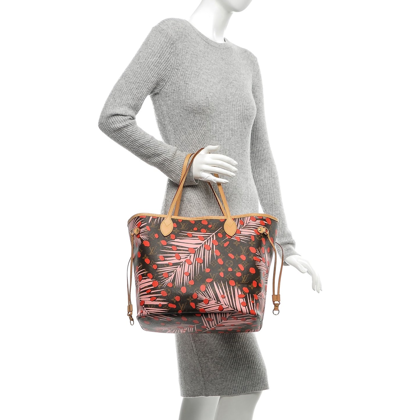 Monogram Jungle Dots Neo Neverfull MM Sugar Pink Poppy