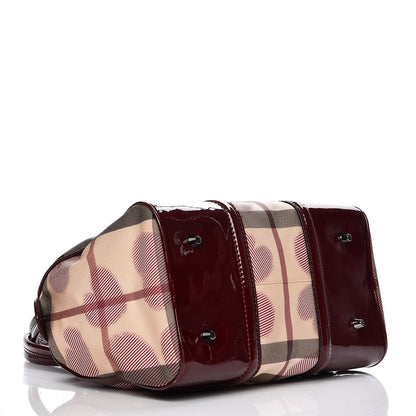 Burberry Nova Check Heart Small Chester Bowling Bag Berry Red 4 of 12