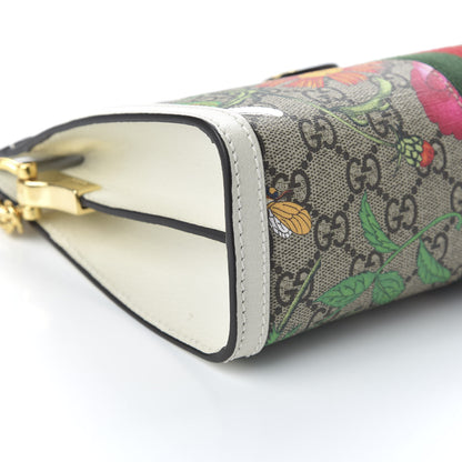 Gucci GG Supreme Monogram Flora Web Small Ophidia Chain Shoulder Bag White 6 of 11