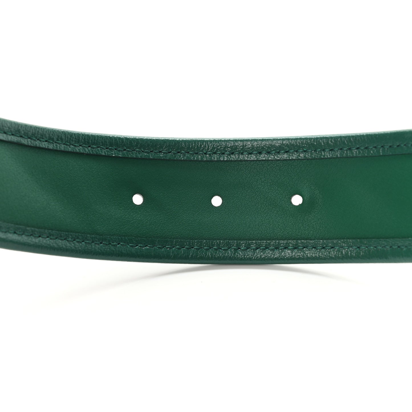 Vintage Effect Calfskin Matelasse Diagonal Enamel Double G 40mm Belt 95 38 Pavone