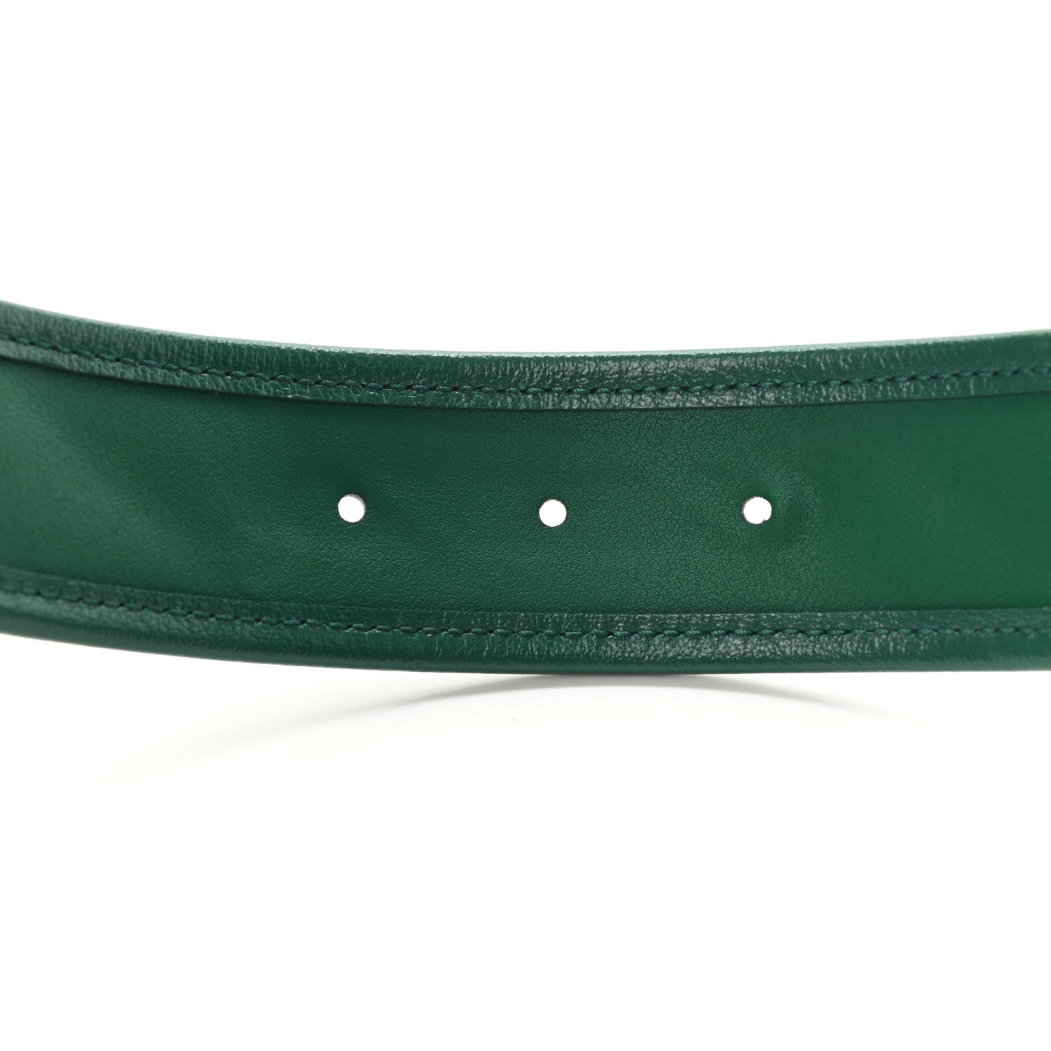 Gucci Vintage Effect Calfskin Matelasse Diagonal Enamel Double G 40mm Belt 95 38 Pavone 5 of 7