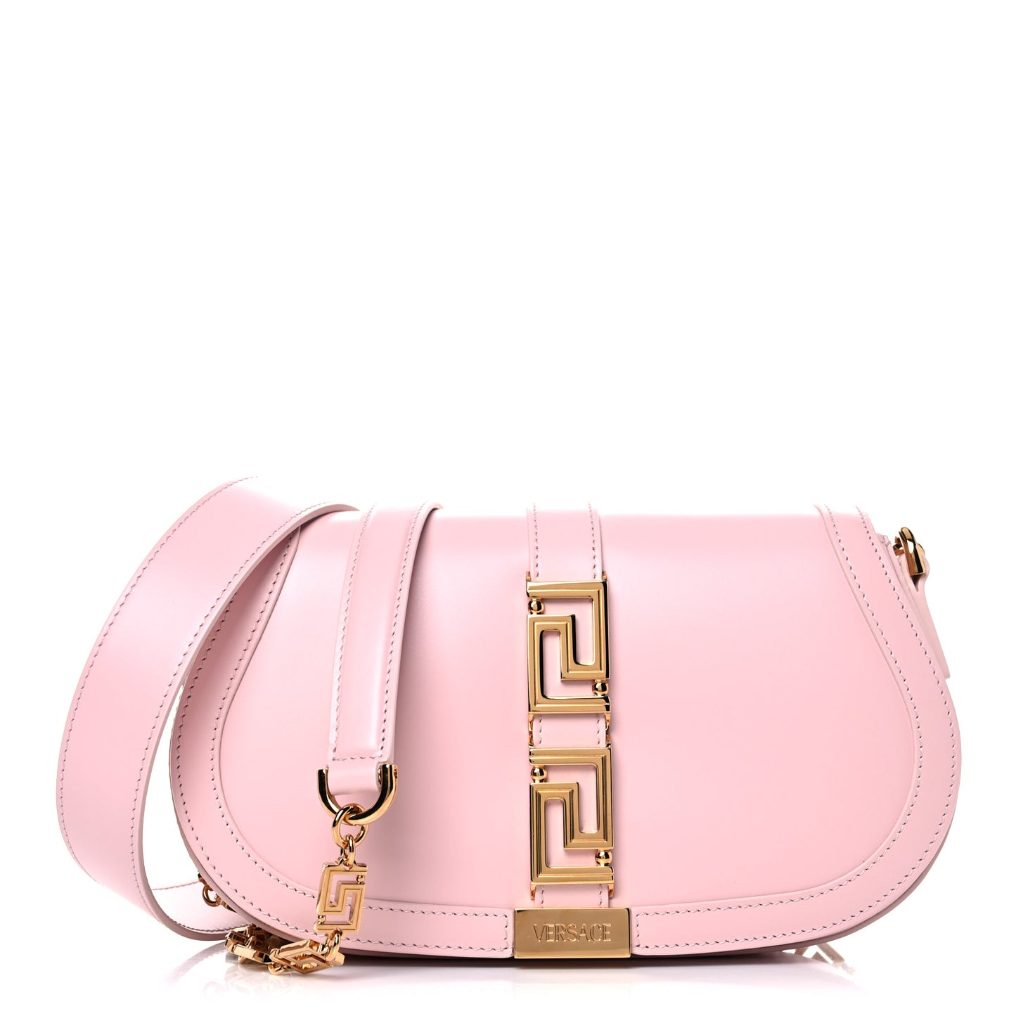 Calfskin Medium Greca Goddess Shoulder Bag Pale Pink