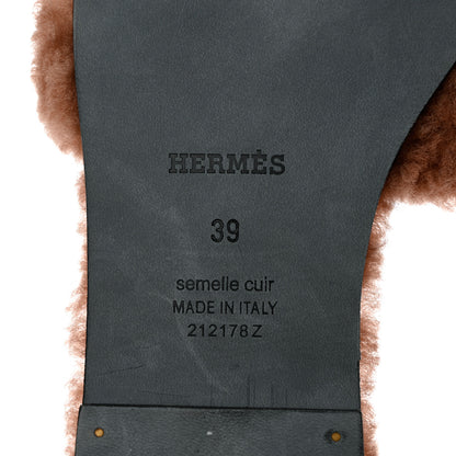 Hermes Woolskin Oran Sandals 39 Rose Aube 7 of 8