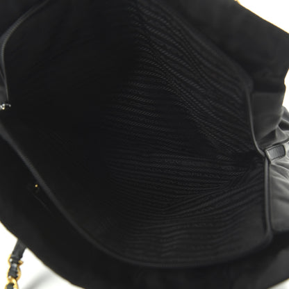 Prada Tessuto Nylon Chain Shoulder Bag Black 5 of 9