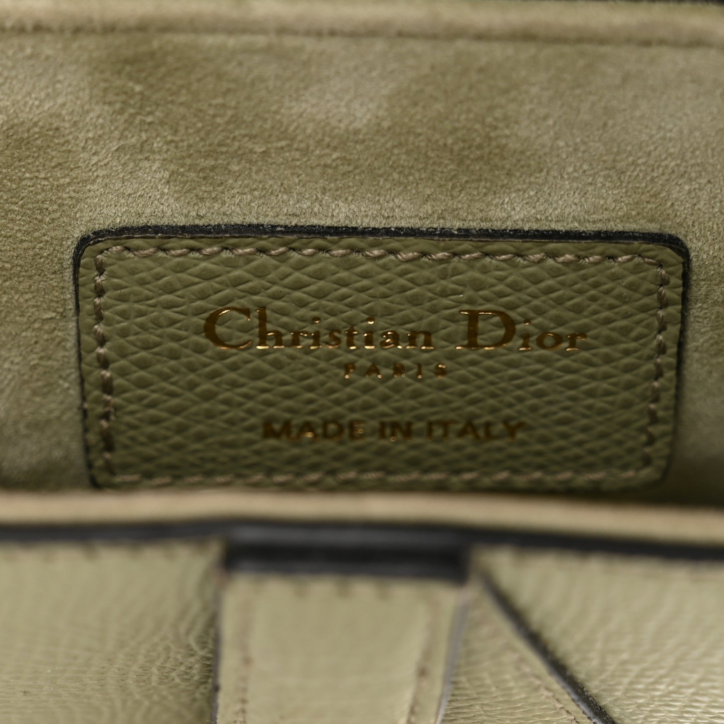 Grained Calfskin Mini Saddle Bag Green
