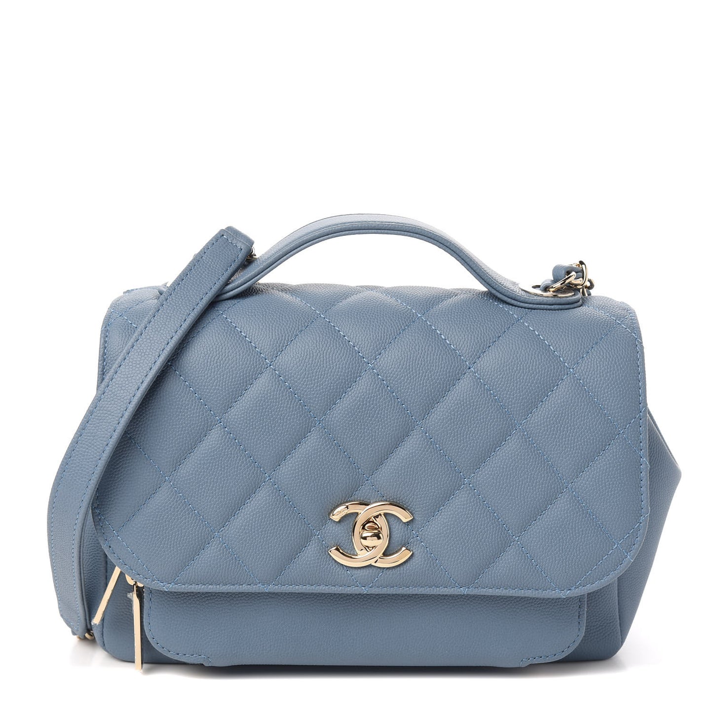 Caviar Quilted Medium Business Affinity Flap Blue