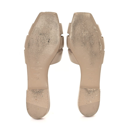 Saint Laurent Calfskin Tribute 05 Slide Sandals 38.5 Dark Beige 6 of 9