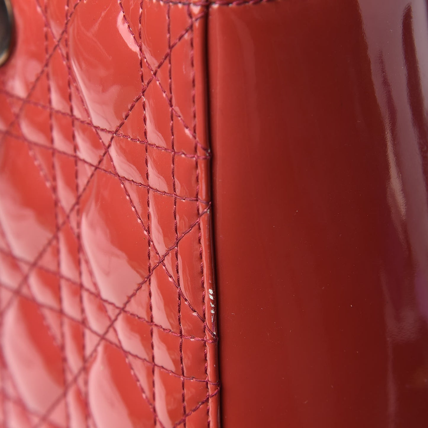 Patent Cannage Large Lady Dior Pink