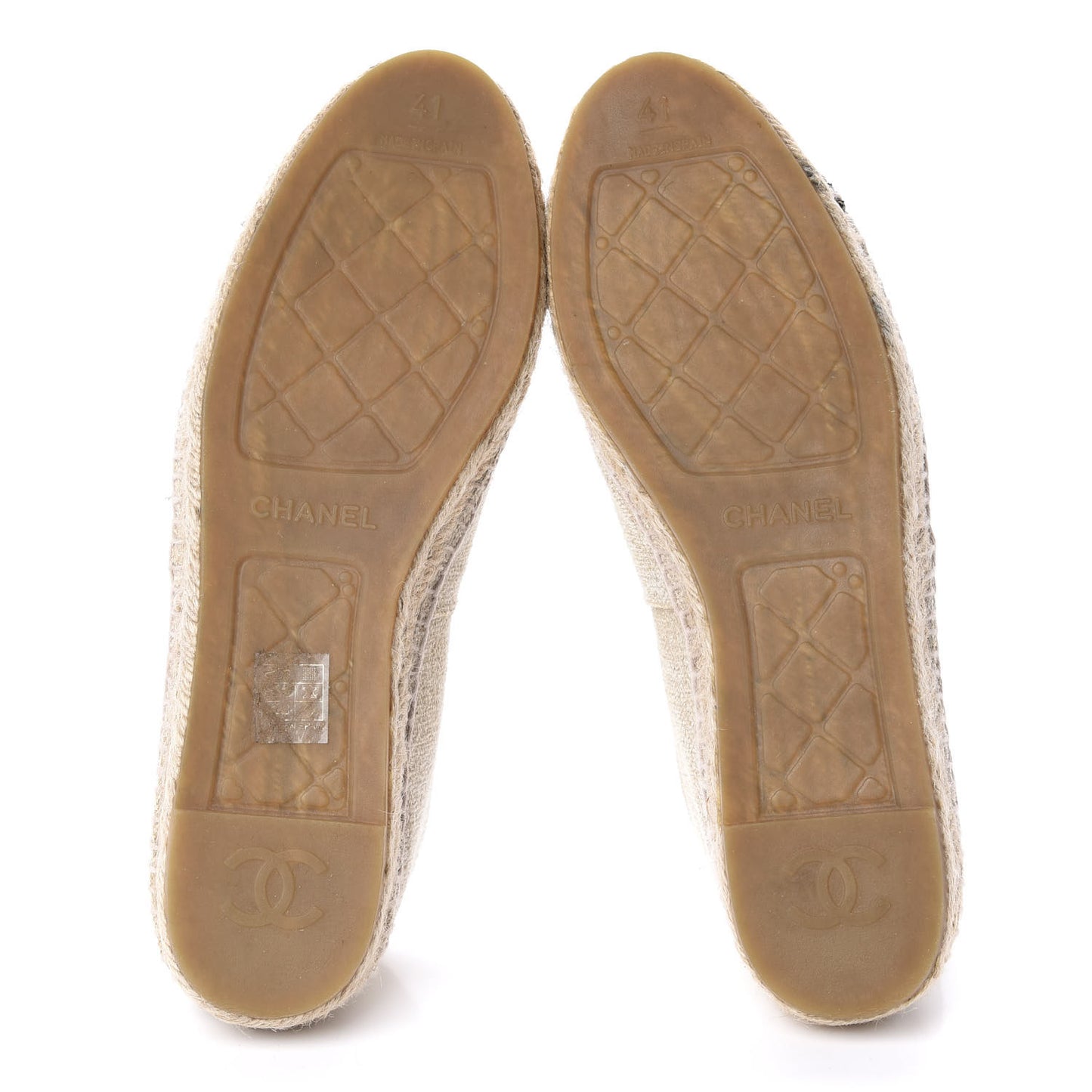 Toile Sequin CC Espadrilles 41 Beige Black
