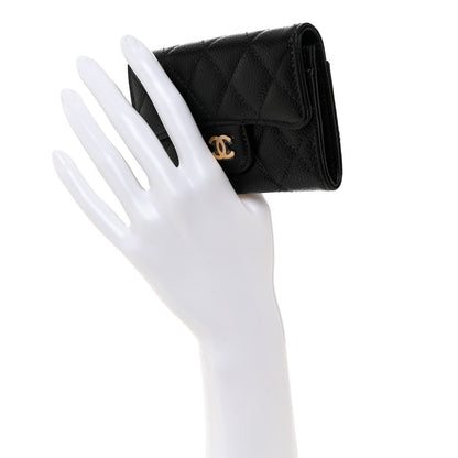 Chanel Caviar Quilted Flap Card Holder Wallet Black 2 of 8
