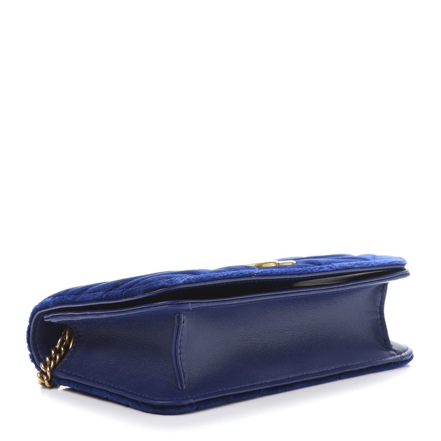 Velvet Matelasse GG Marmont Mini Bag Cobalt Blue