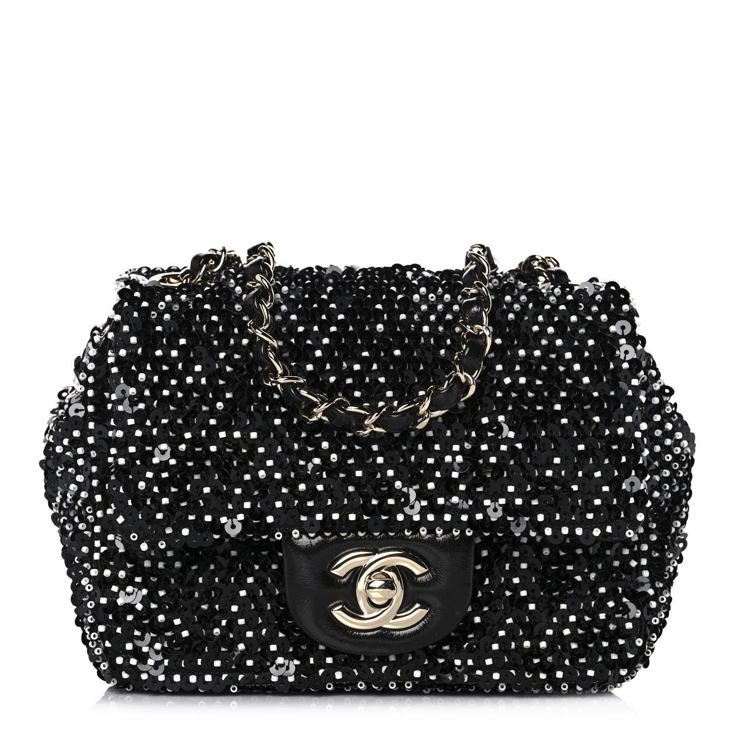 Chanel Sequin Mini Square Flap Black 1 of 11