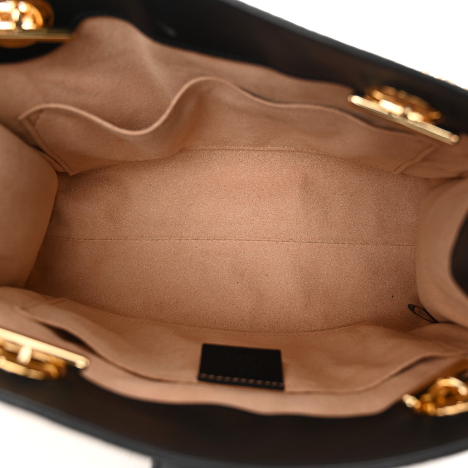 Gucci GG Supreme Monogram Bees Small Padlock Tote Beige Oro Black 5 of 12