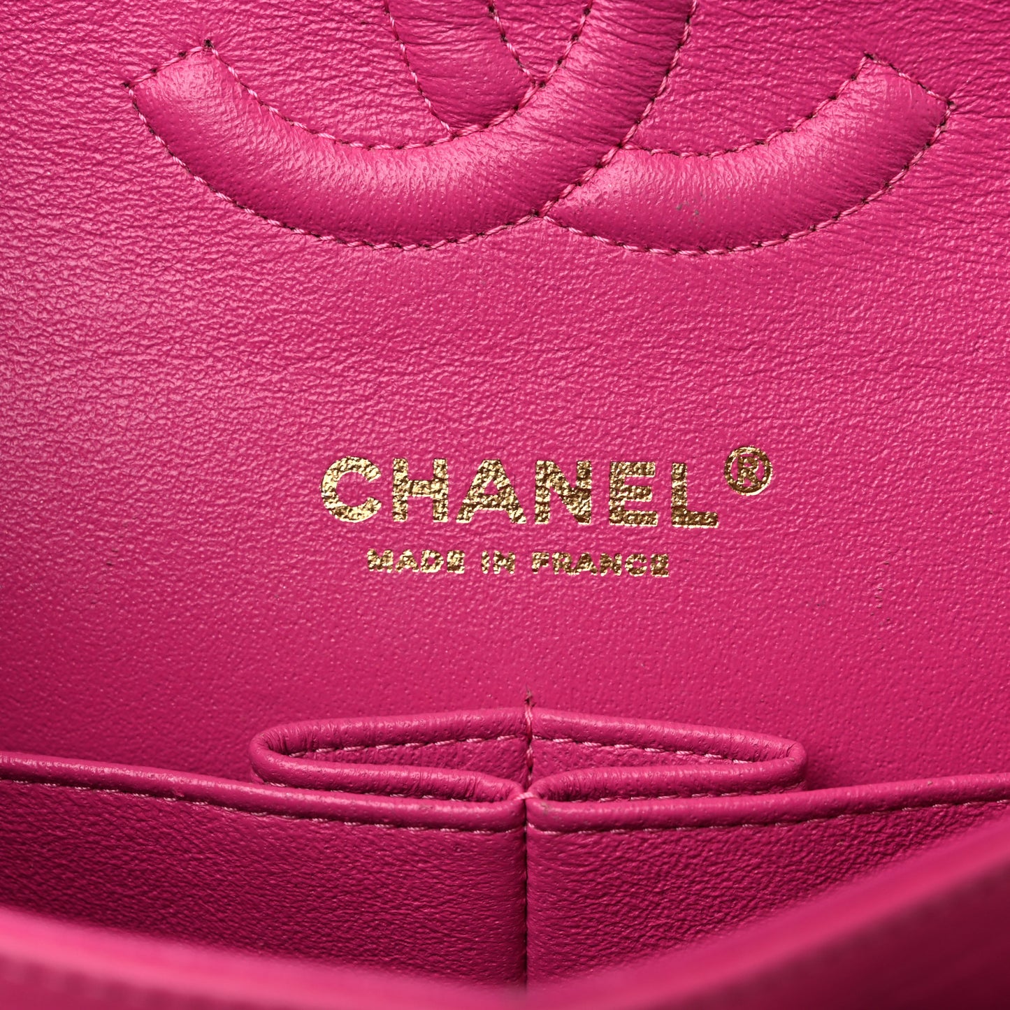 Lambskin Chevron Quilted Medium Double Flap Pink