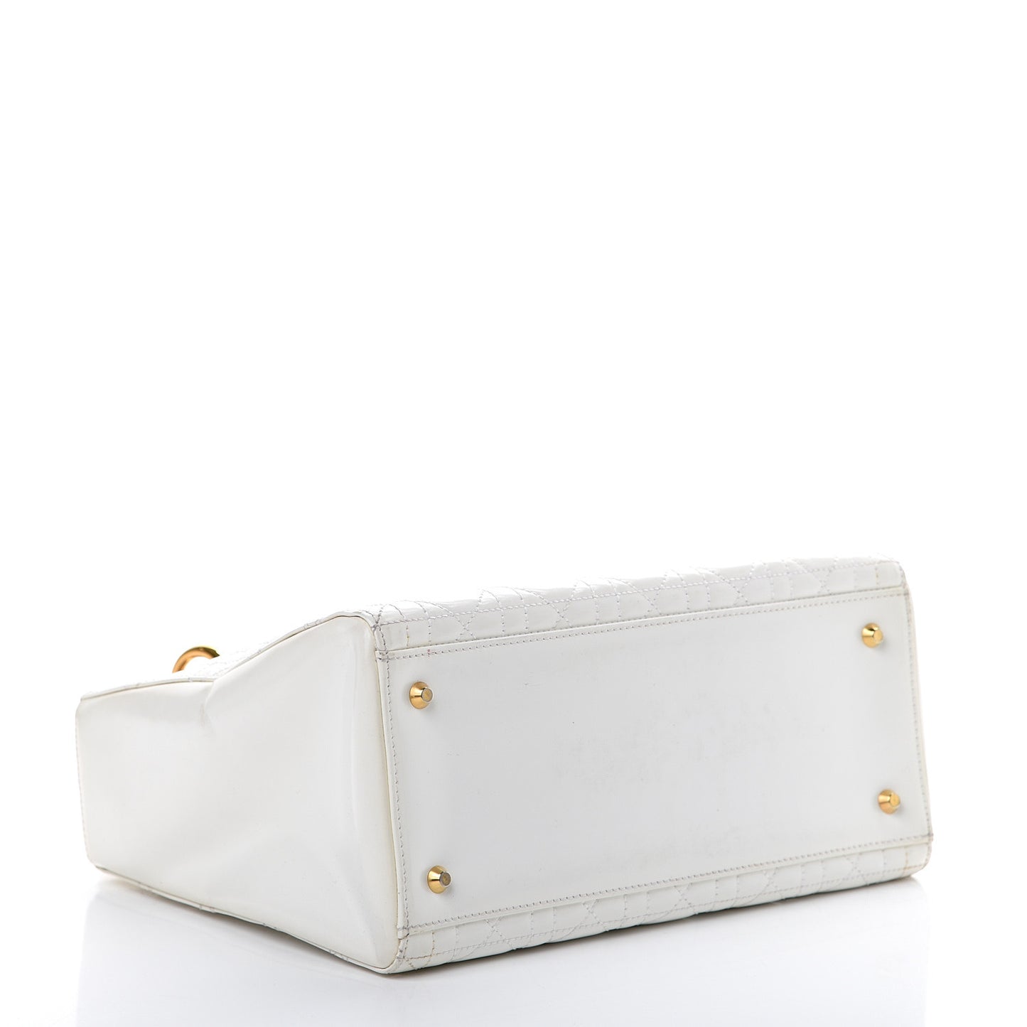 Patent Cannage Medium Lady Dior White
