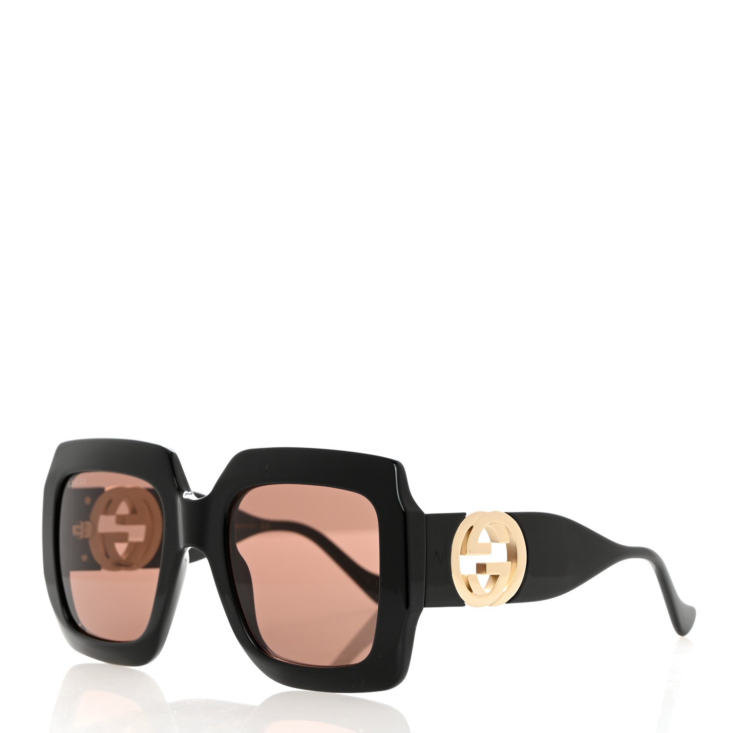 Gucci Acetate Rectangular Frame Chain Sunglasses GG1022S Black 2 of 8