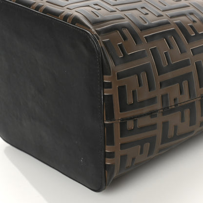 Fendi Vitello Grace F is Fendi Bi-Color FF 1974 Embossed Grande Mon Tresor Bucket Bag Maya Black Fragola 8 of 11