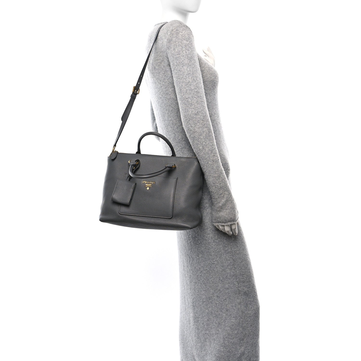 Prada Vitello Daino Satchel Marmo 2 of 11