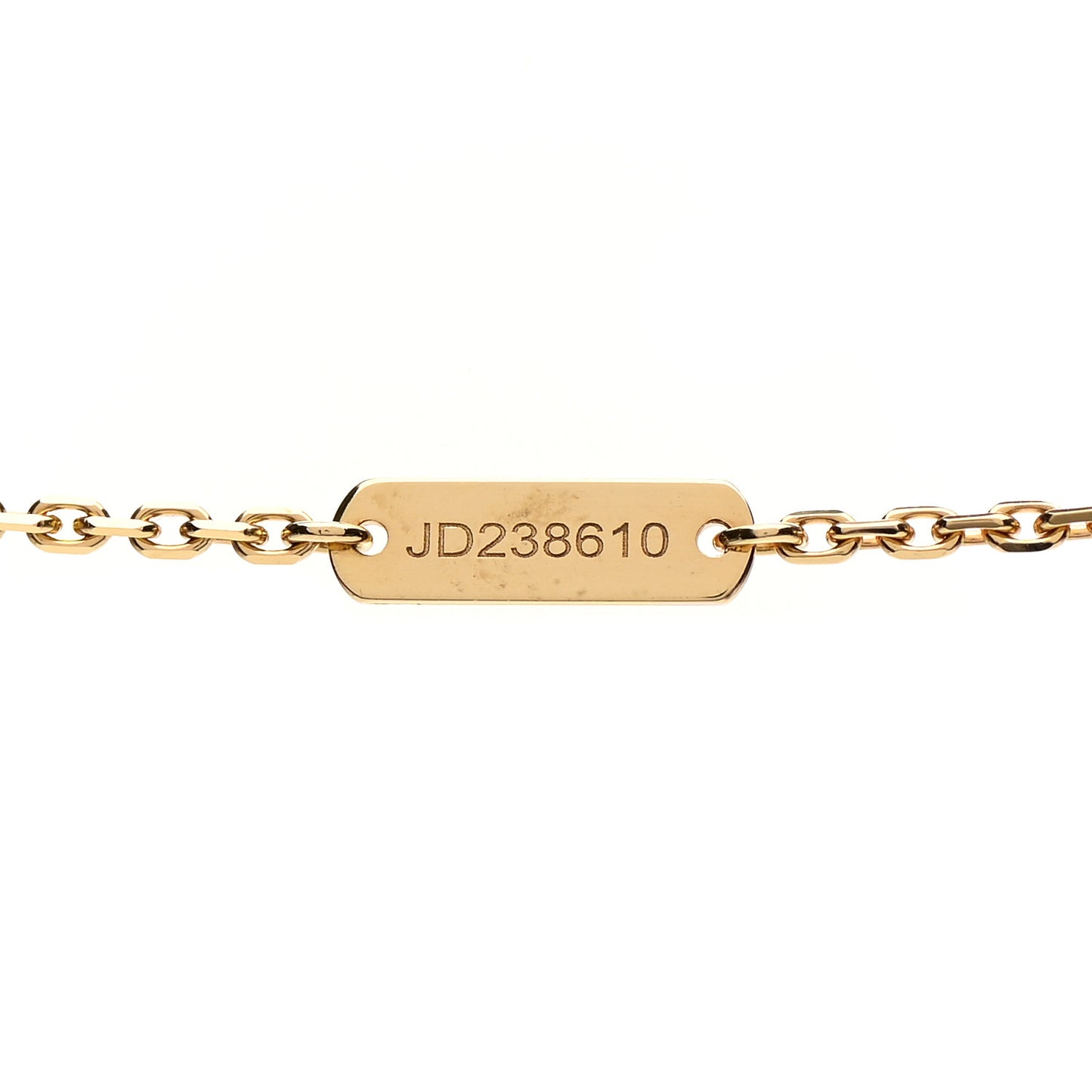18K Yellow Gold Guilloche Vintage Alhambra Pendant Necklace