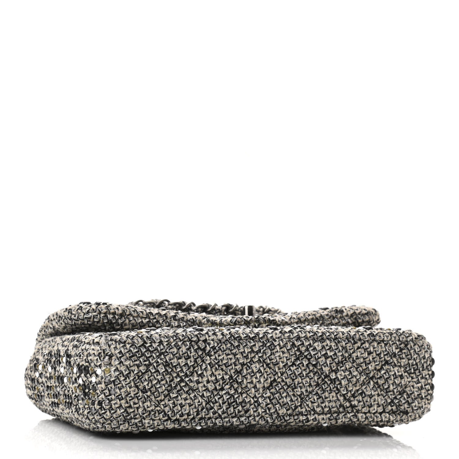 Chanel Crystal Tweed Quilted Medium Single Flap Black 4 of 11