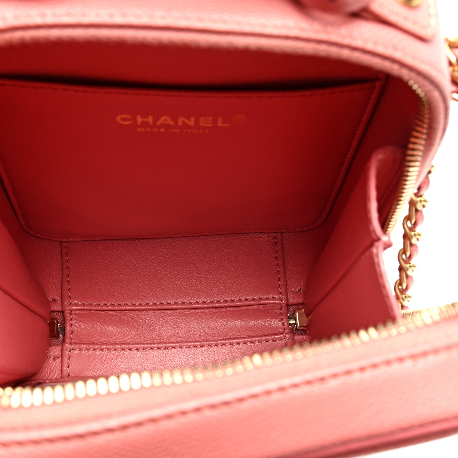 Chanel Caviar Quilted CC North South Filigree Vanity Case Pink 5 of 10