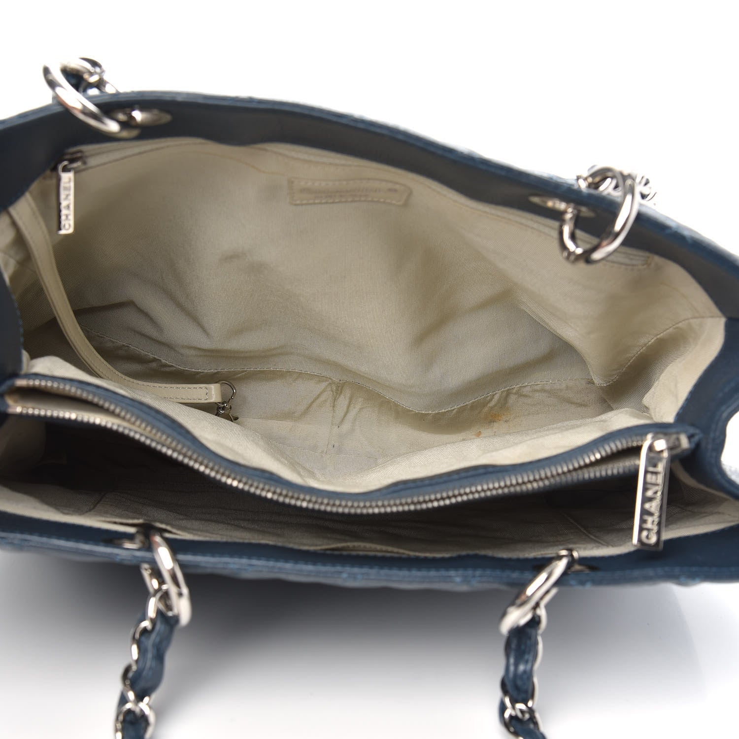 Chanel Caviar Quilted Grand Shopping Tote GST Dark Blue 6 of 15