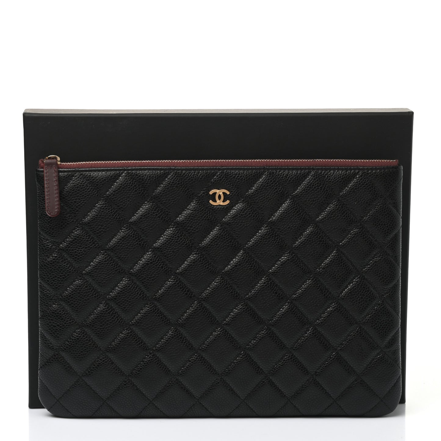 Caviar Quilted Medium Cosmetic Case Black