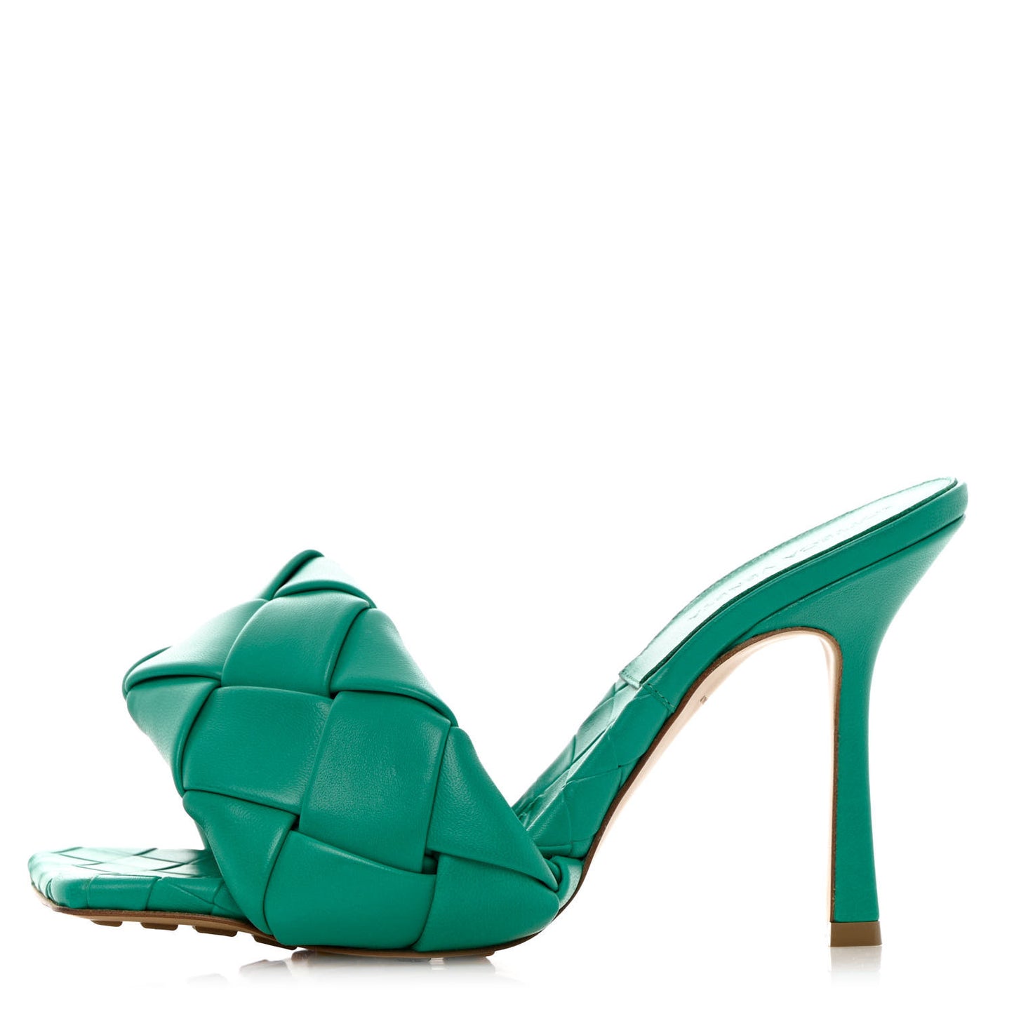 Nappa Maxi Intrecciato Lido 90mm Mule Sandals 38 Acid Turquoise