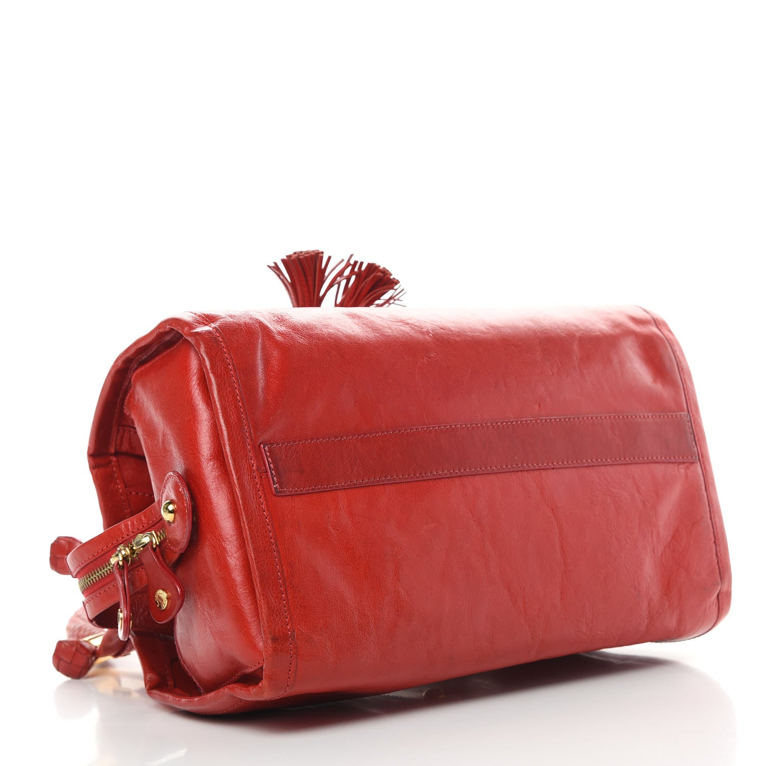 Jimmy Choo Shiny Calfskin Satchel Red 4 of 14