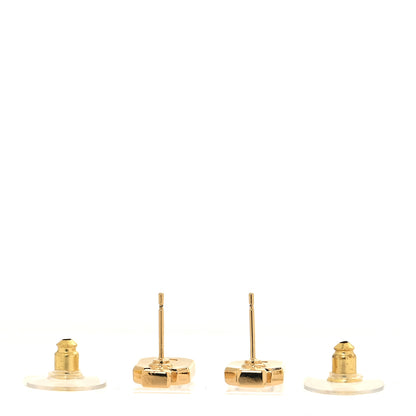 Chanel Resin CC No 5 Perfume Bottle Earrings Gold Pearly White 3 of 4