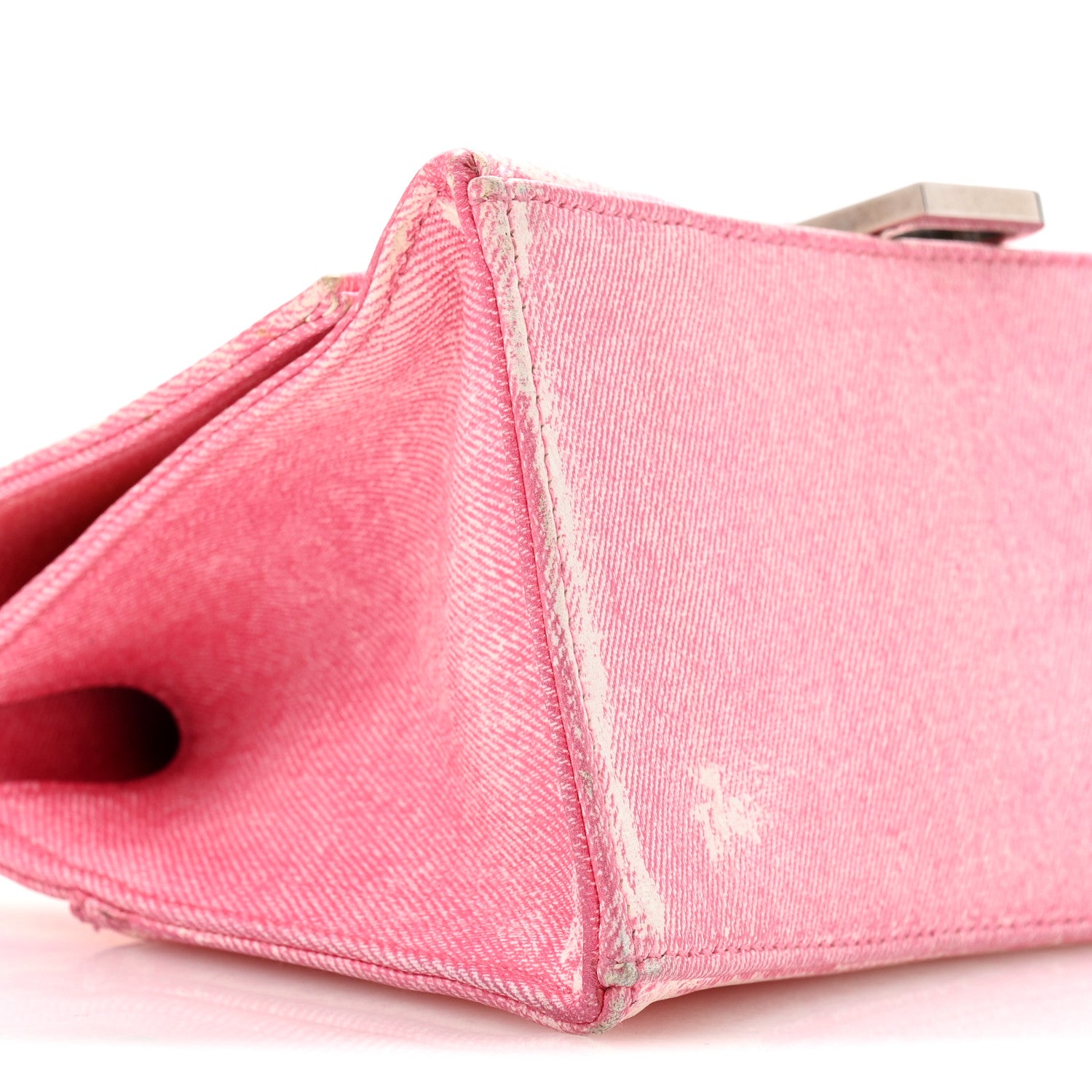 Balenciaga Nappa Denim Printed Small Hourglass Top Handle Bag Denim Pink 9 of 14