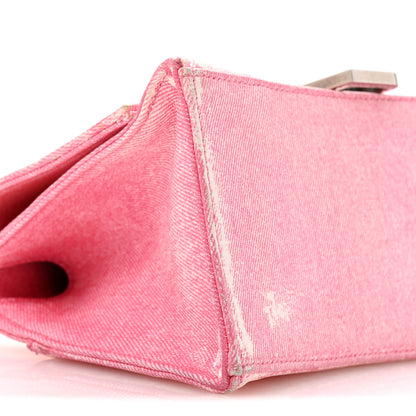 Balenciaga Nappa Denim Printed Small Hourglass Top Handle Bag Denim Pink 9 of 14