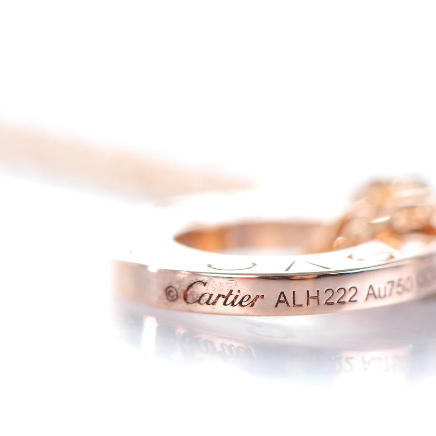 18K Pink Gold 2 Diamond LOVE Necklace