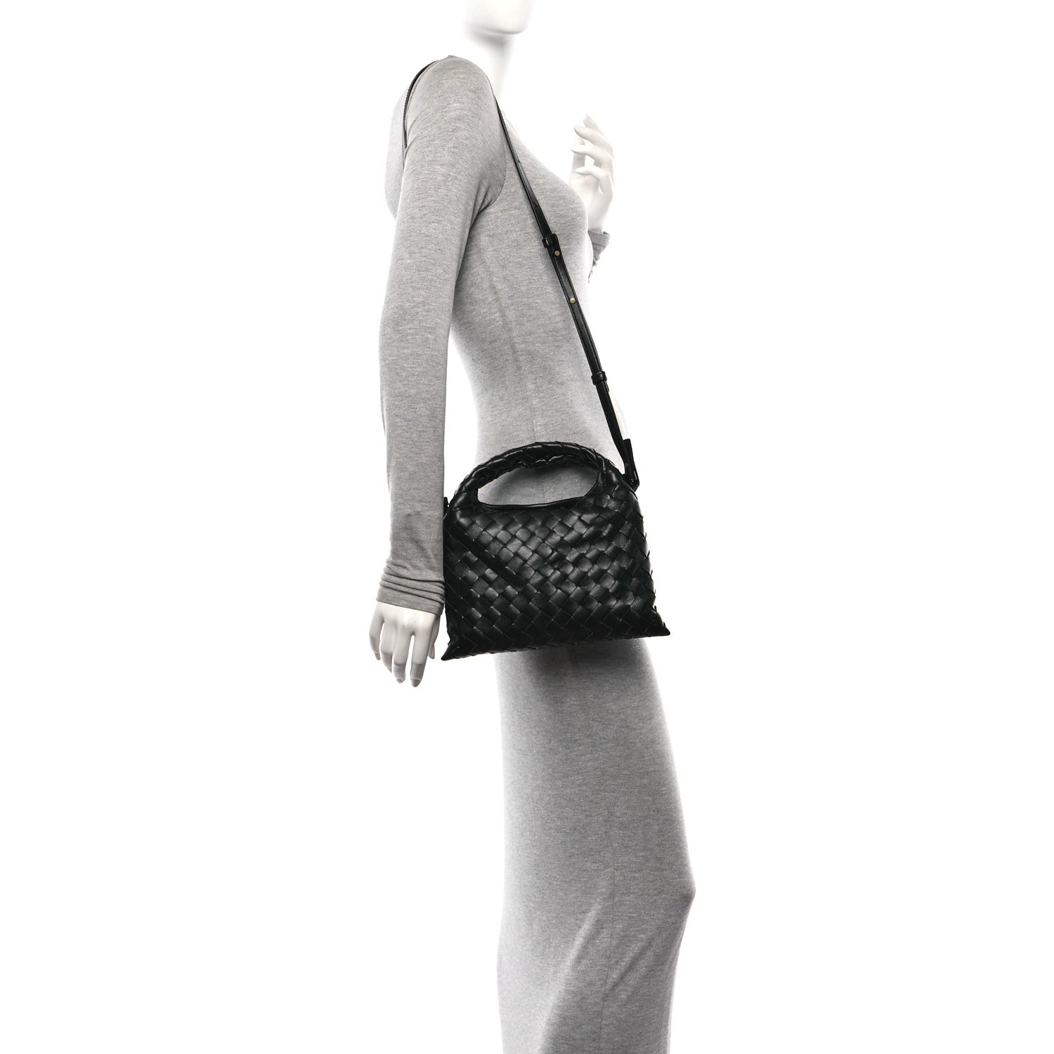 Bottega Veneta Calfskin Intrecciato Mini Hop Black 2 of 11