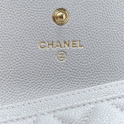 Chanel Caviar Quilted Boy Flap Card Holder Grey 6 of 9