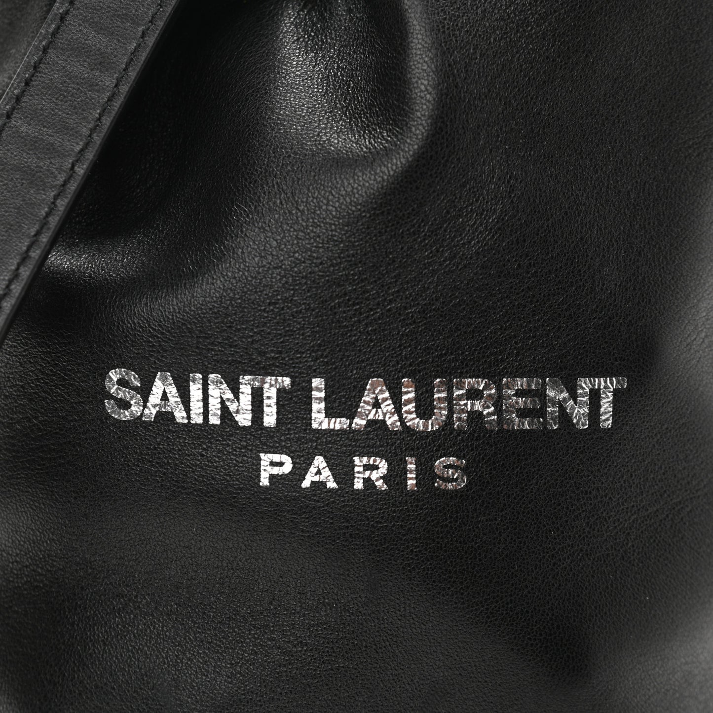 Lambskin Small Teddy Bucket Bag Black