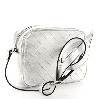 Gucci Metallic Sakai Be Green Calfskin Diagonal Stitched Small Blondie Shoulder Bag Silver 3 of 10