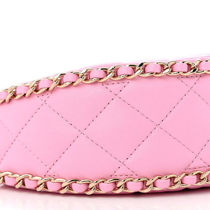 Chanel Lambskin Quilted Small Hobo Bag Pink 9 of 11