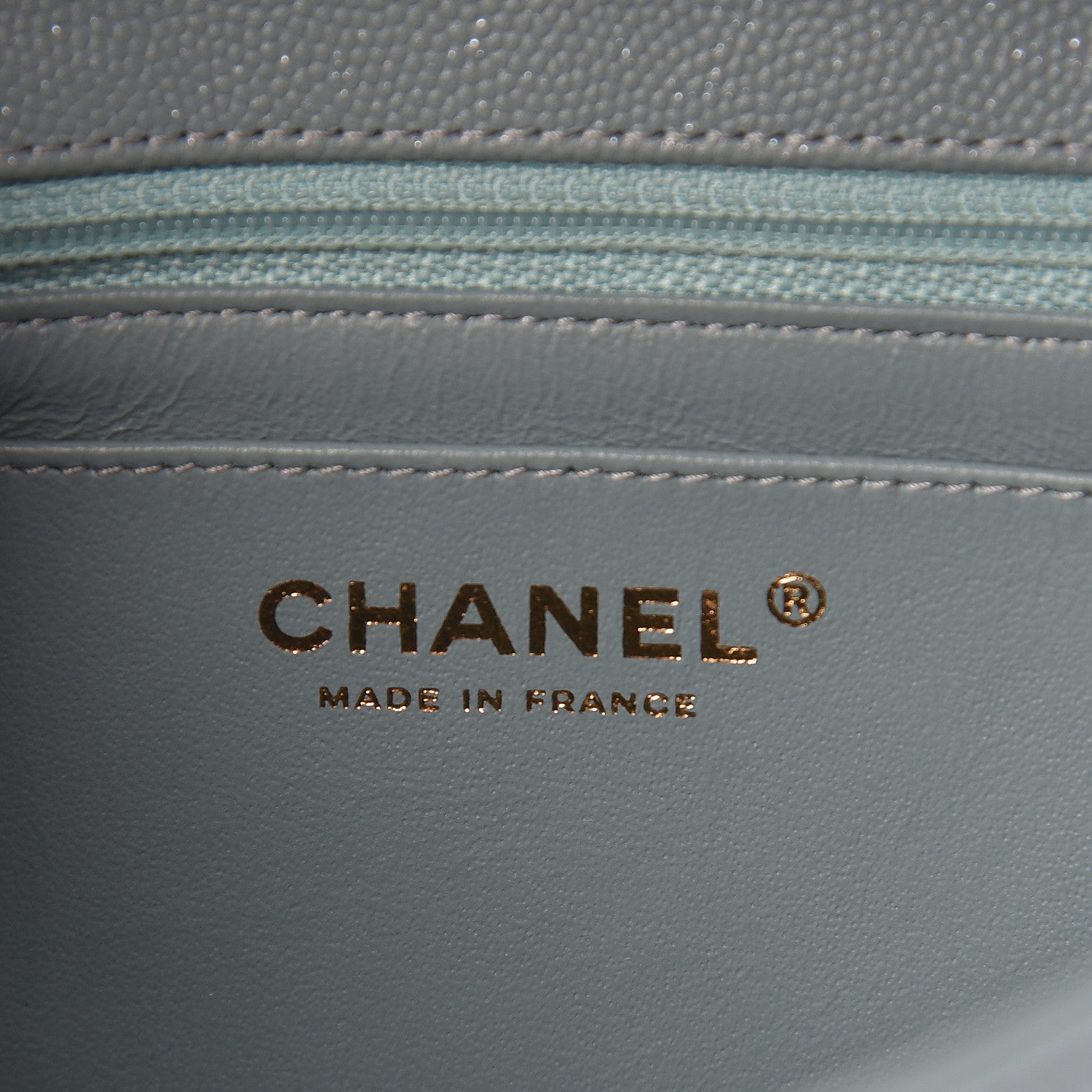 Chanel Iridescent Caviar Quilted Mini Rectangular Flap Light Blue 6 of 11