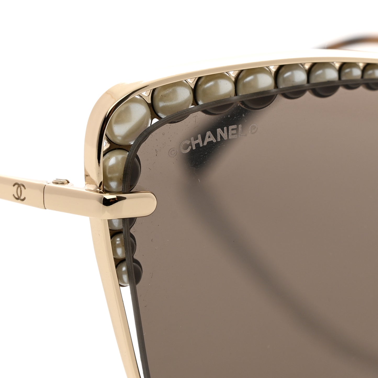 Metal Square Frame Pearl Sunglasses 4235-H Tortoise