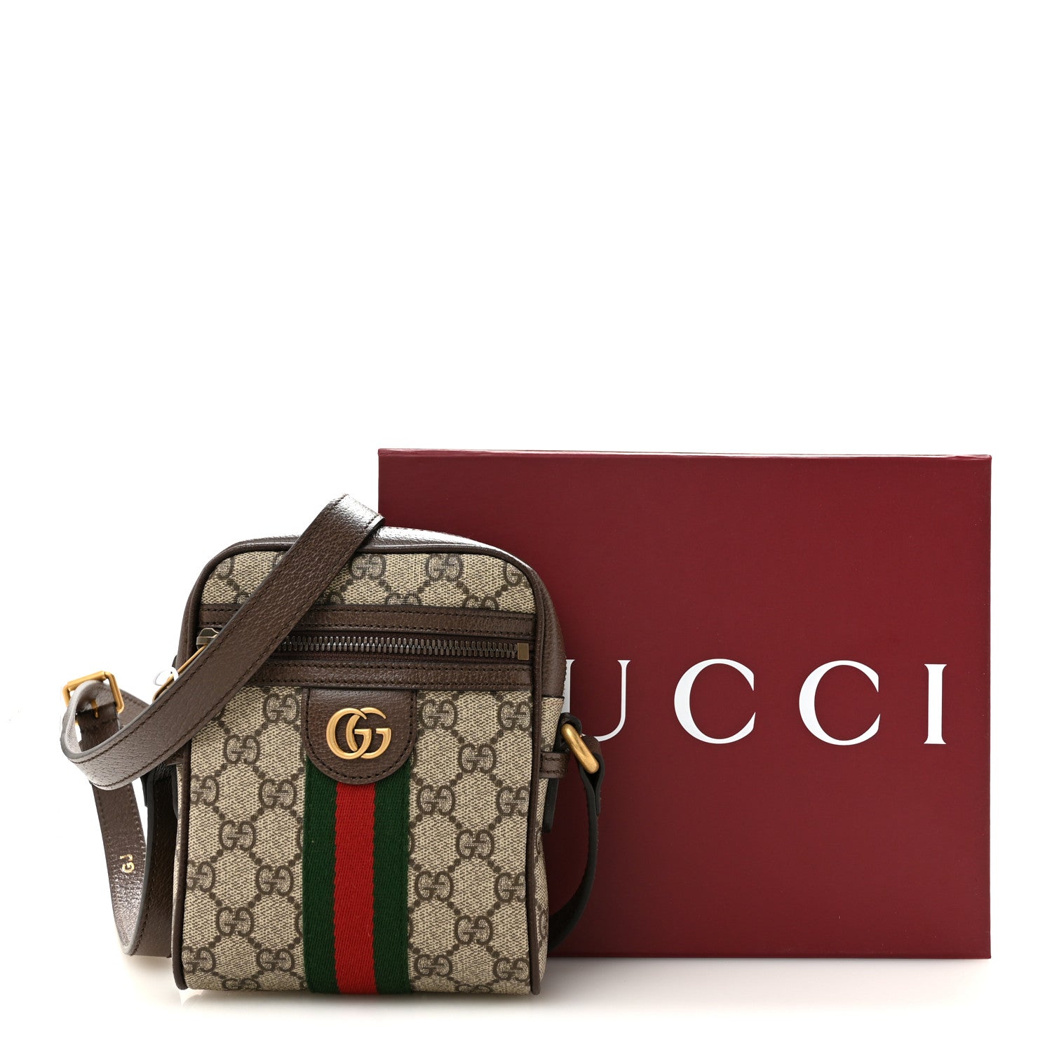 Gucci GG Supreme Monogram Web Mini Ophidia Messenger Brown 11 of 11