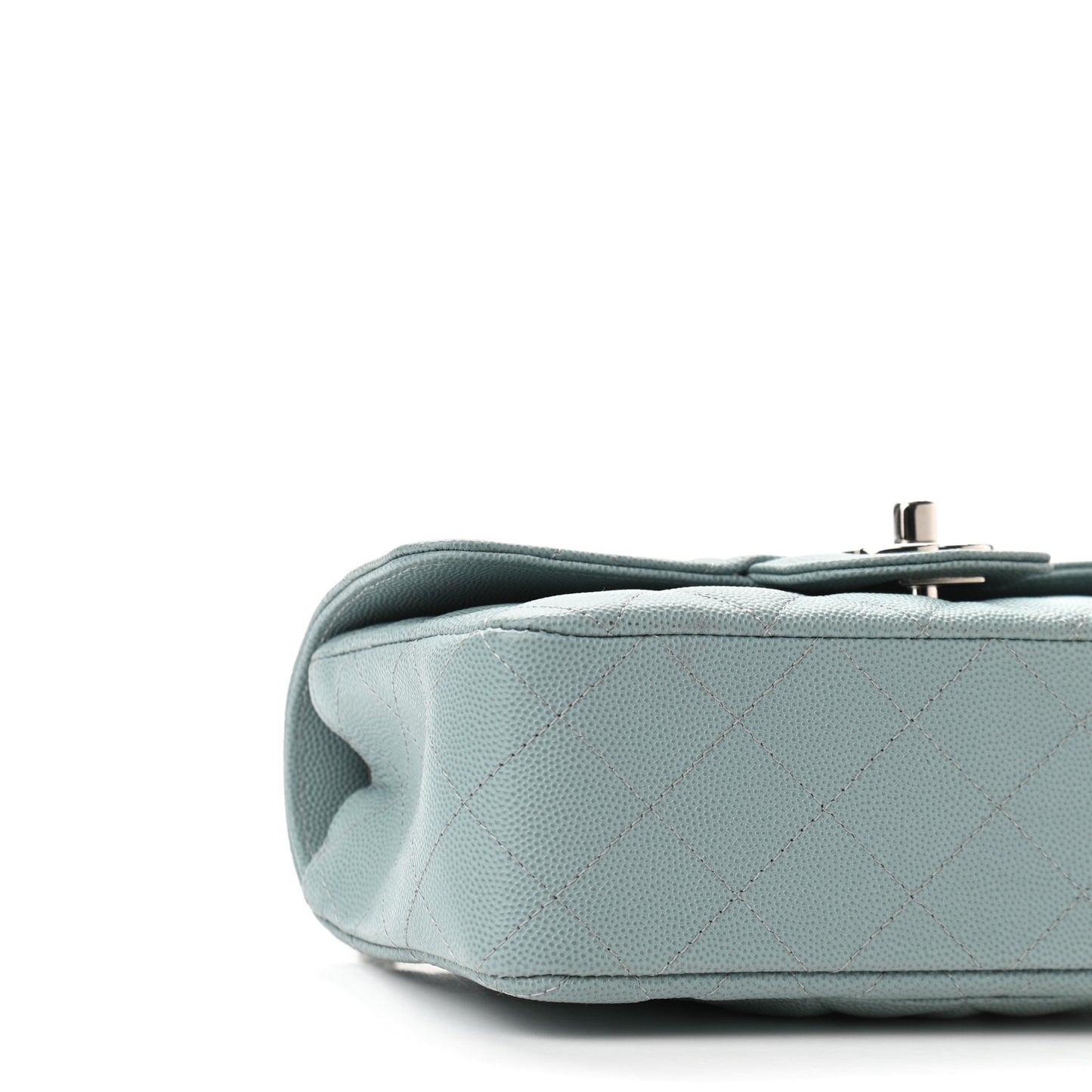 Caviar Quilted Mini Rectangular Flap Green