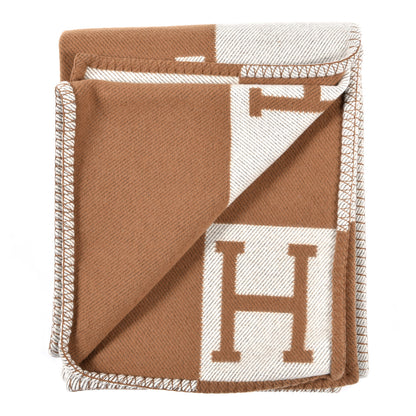 Hermes Wool Cashmere Avalon Blanket Ecru Camel 2 of 3