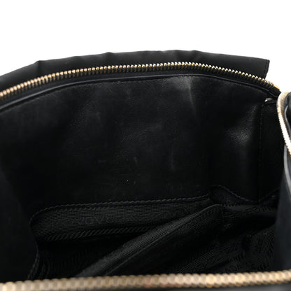 Prada Tessuto Nylon Soft Calfskin Shopping Satchel Black 11 of 11