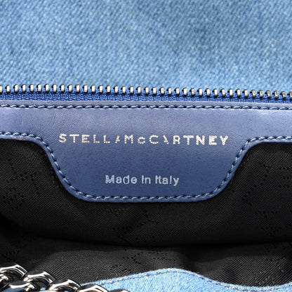 Stella McCartney Eco Denim Embroidered Zigarette Falabella Fold Over Tote Blue 6 of 11
