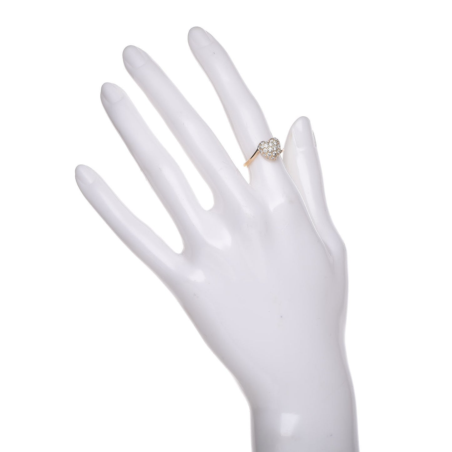 18K Yellow Gold Diamond Heart Ring 48 4.5