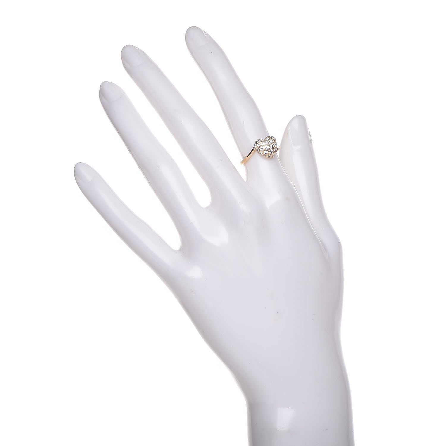 Cartier 18K Yellow Gold Diamond Heart Ring 48 4.5 2 of 6