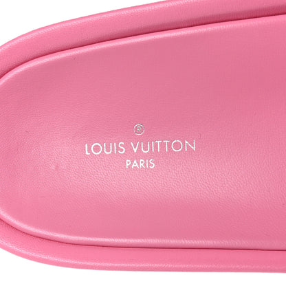 Louis Vuitton Lambskin Embossed Monogram Jumbo Flatform Mule Sandals 40 Rose Pop 7 of 8