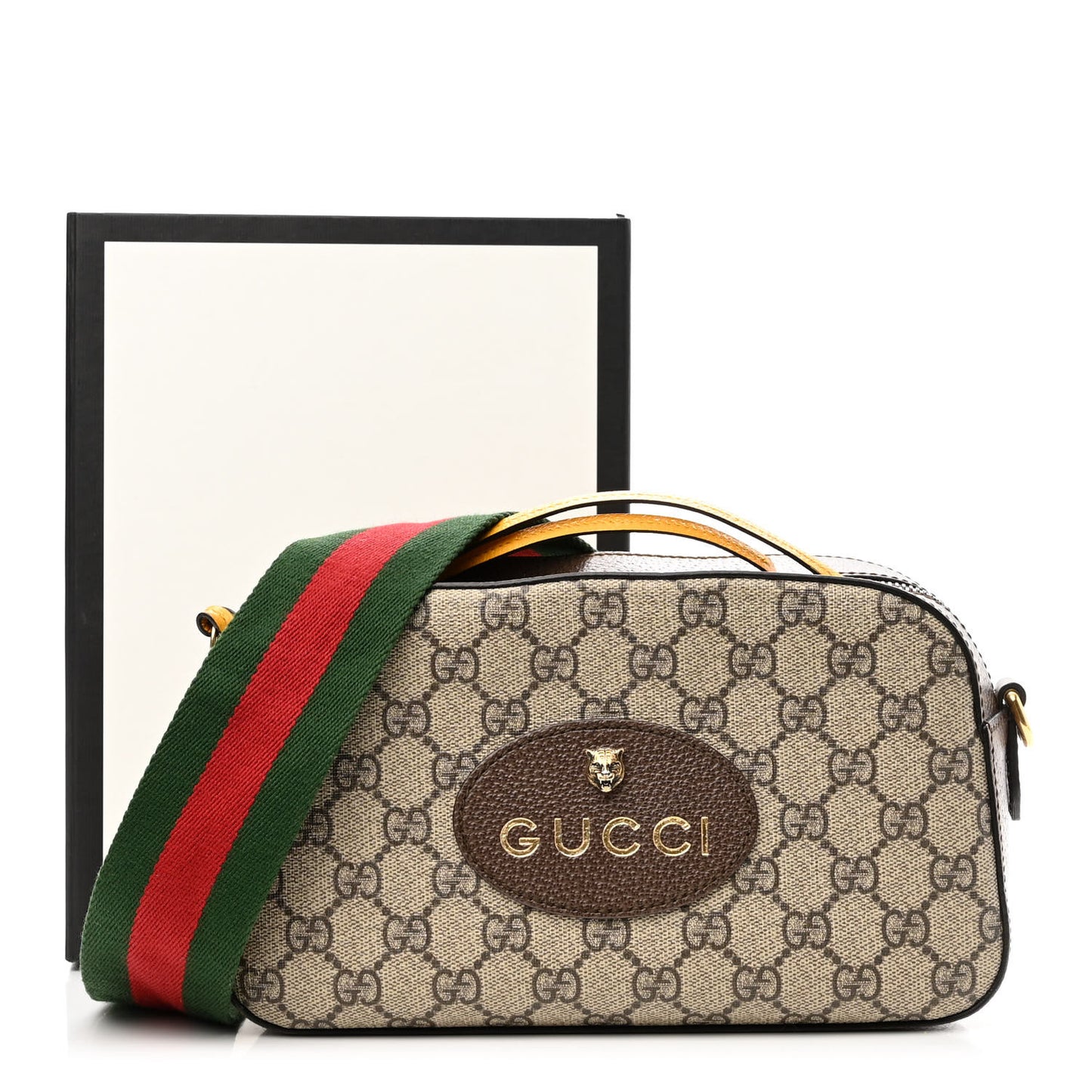 GG Supreme Monogram Web Neo Vintage Shoulder Bag Beige New Acero Crop